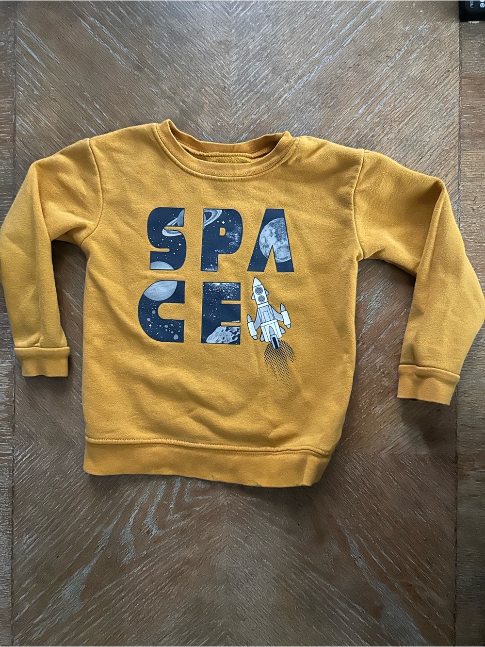 Kids' Mustard Yellow 'Space' Graphic Sweatshirt 4t